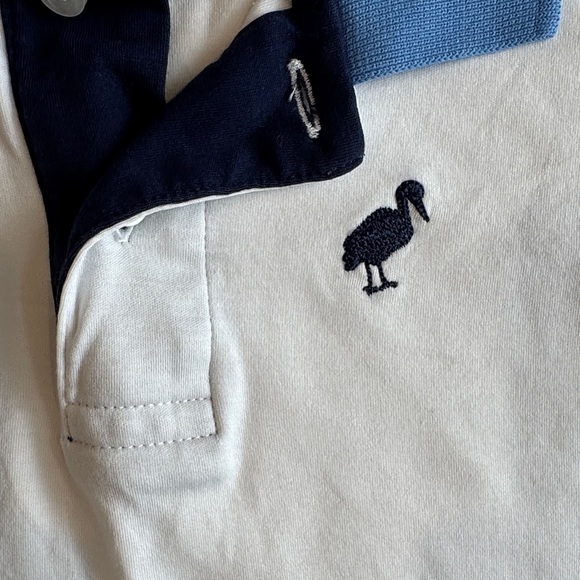 The Beaufort Bonnet Company 2T White and Blue Polo Shirt - Picture 3 of 4
